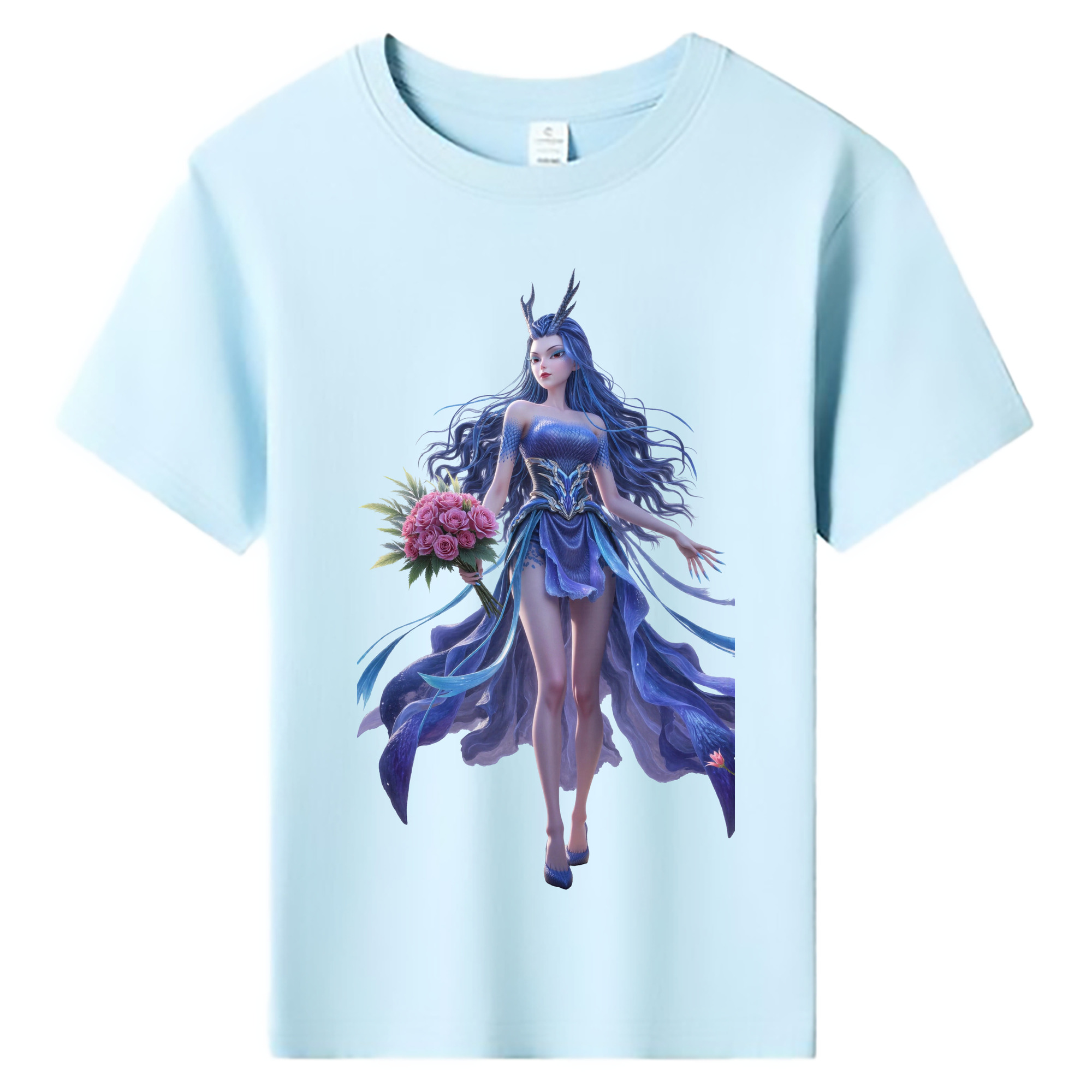 （画像用） Ne Zha 2 ナタ 魔童の大暴れ 綿100％キッズTシャツ（フロントプリント）